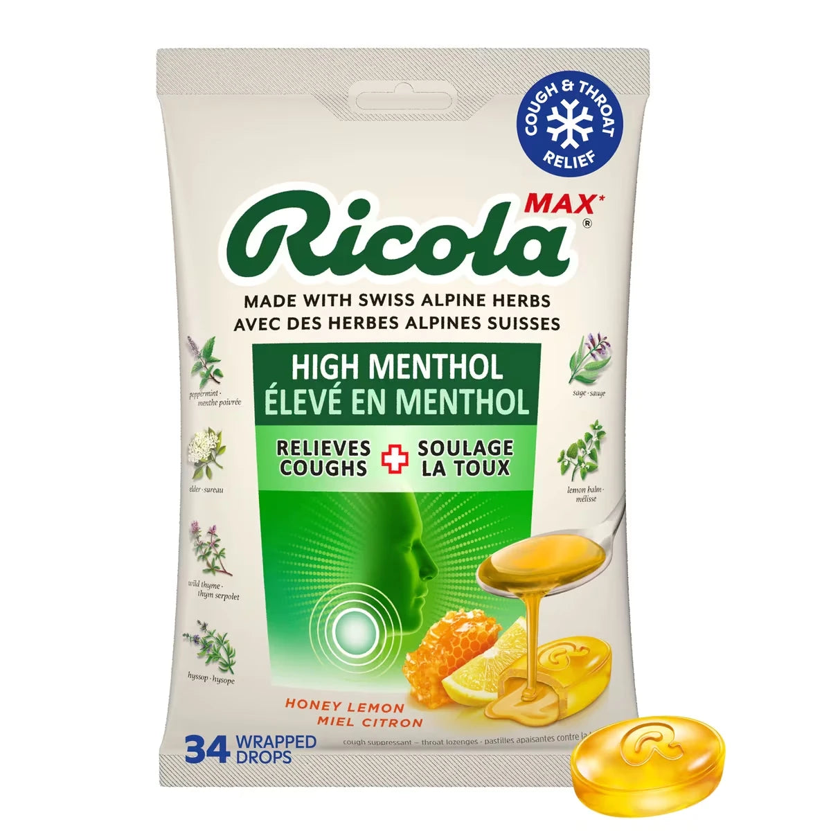 Ricola Honey Lemon with Menthol Centre Lozenges product image
