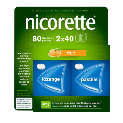 Nicorette Nicotine Lozenges, 4 mg, Fresh Fruit front package