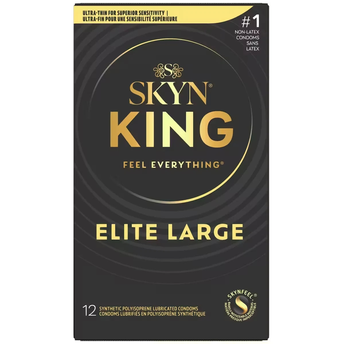 Skyn King Elite Large Non-Latex Condom 12ct 12 count front package