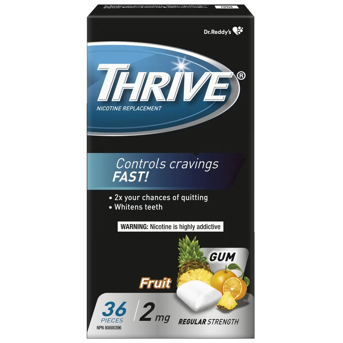Thrive Gum 2mg, Fruit front package