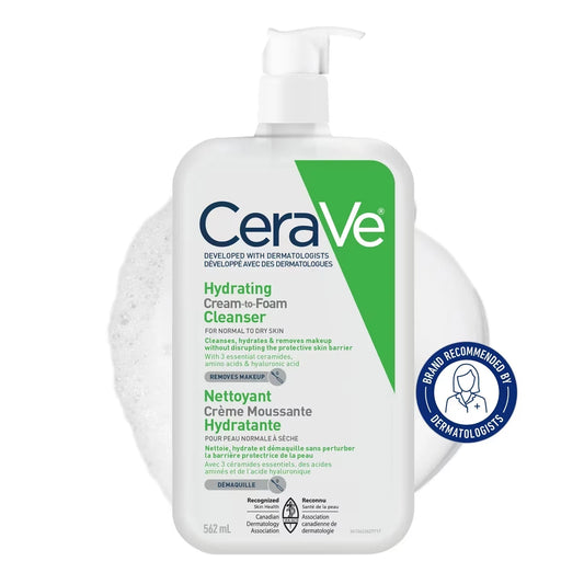 CeraVe Hydrating Cream-to-Foam Face Cleanser for Normal-Dry Skin product detail