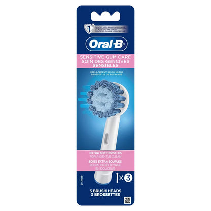 Oral B Sensitive Replacement Electric Toothbrush Head front package