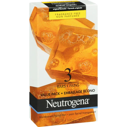 Neutrogena Facial Cleansing Bar Original and Dry Unscented, Pack of 3 x 300 G product detail