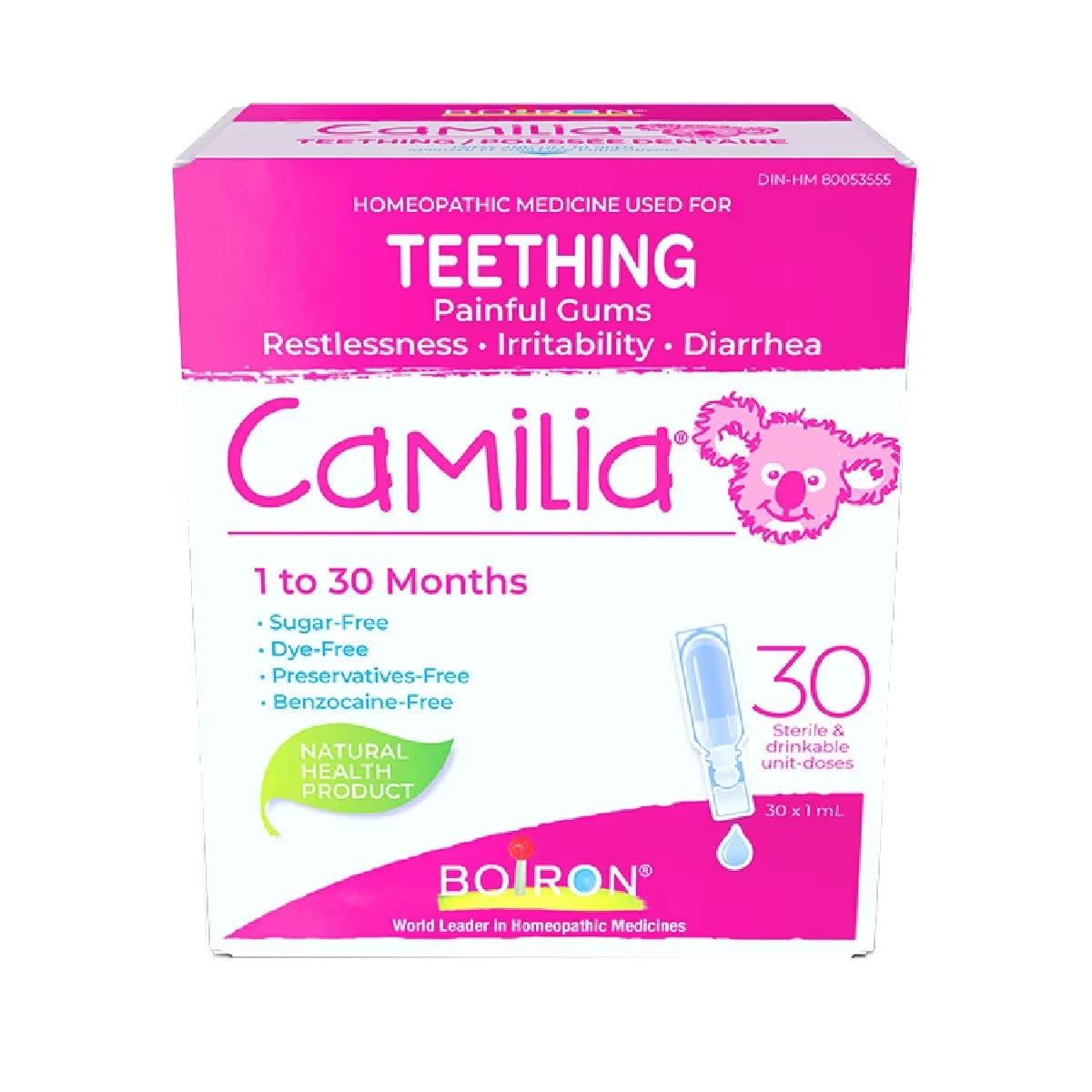 Boiron Camilia Relieves Teething Symptoms front package