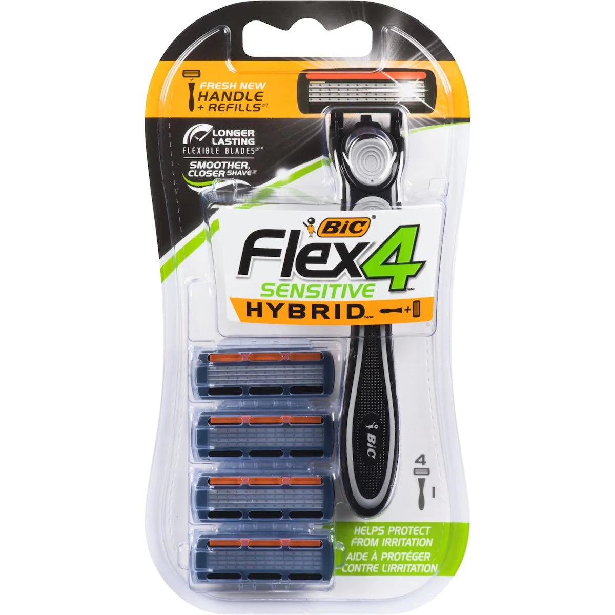 Bic Flex-4 Sensitive Hybrid Razor front package