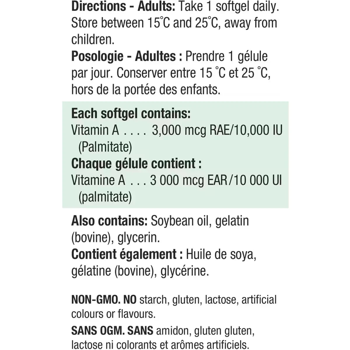 Jamieson Vitamin A 10,000 IU product detail