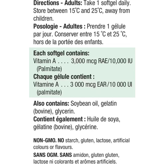 Jamieson Vitamin A 10,000 IU product detail