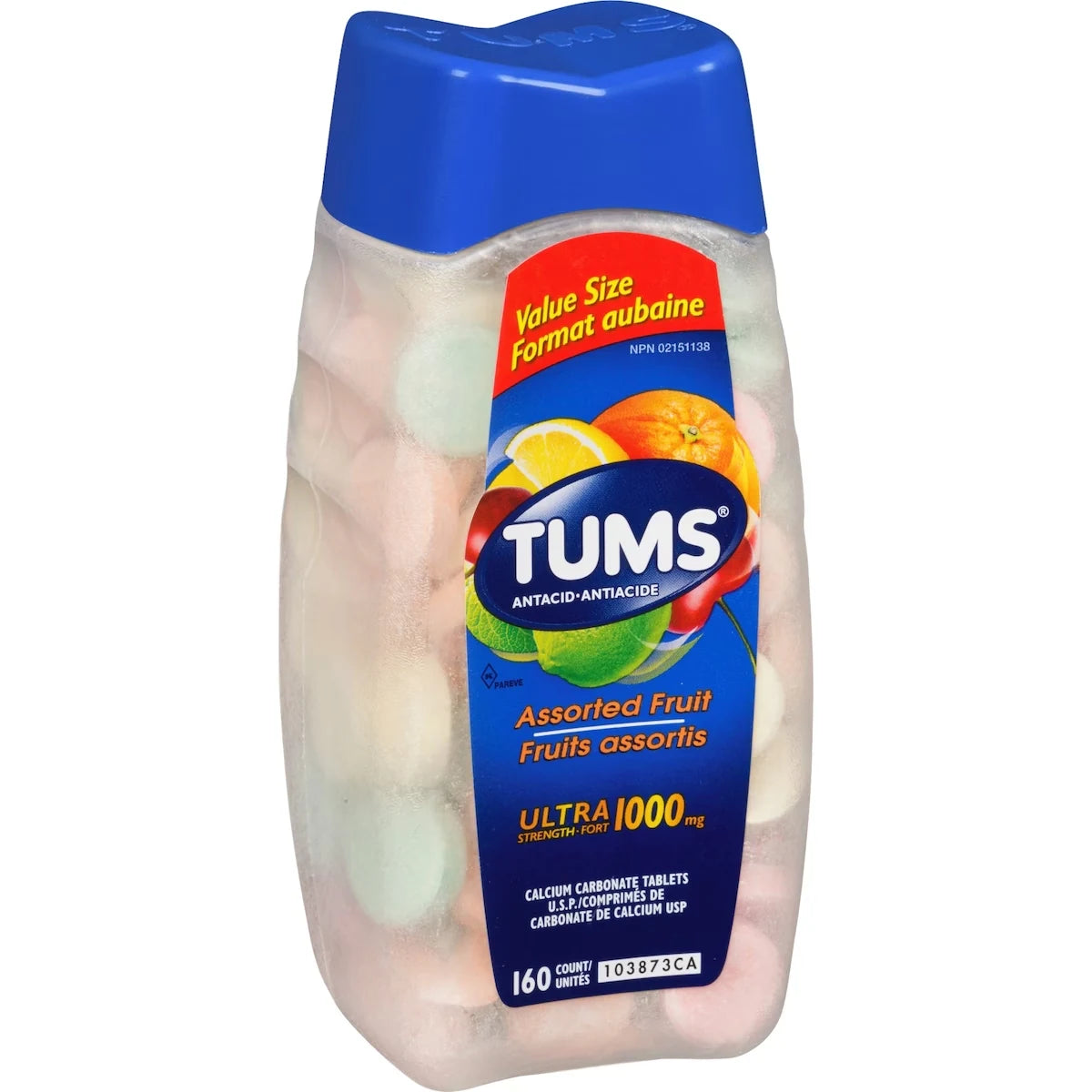 Tums Ultra Strength Antacid for Heartburn Relief Assorted Fruit 160 count product detail