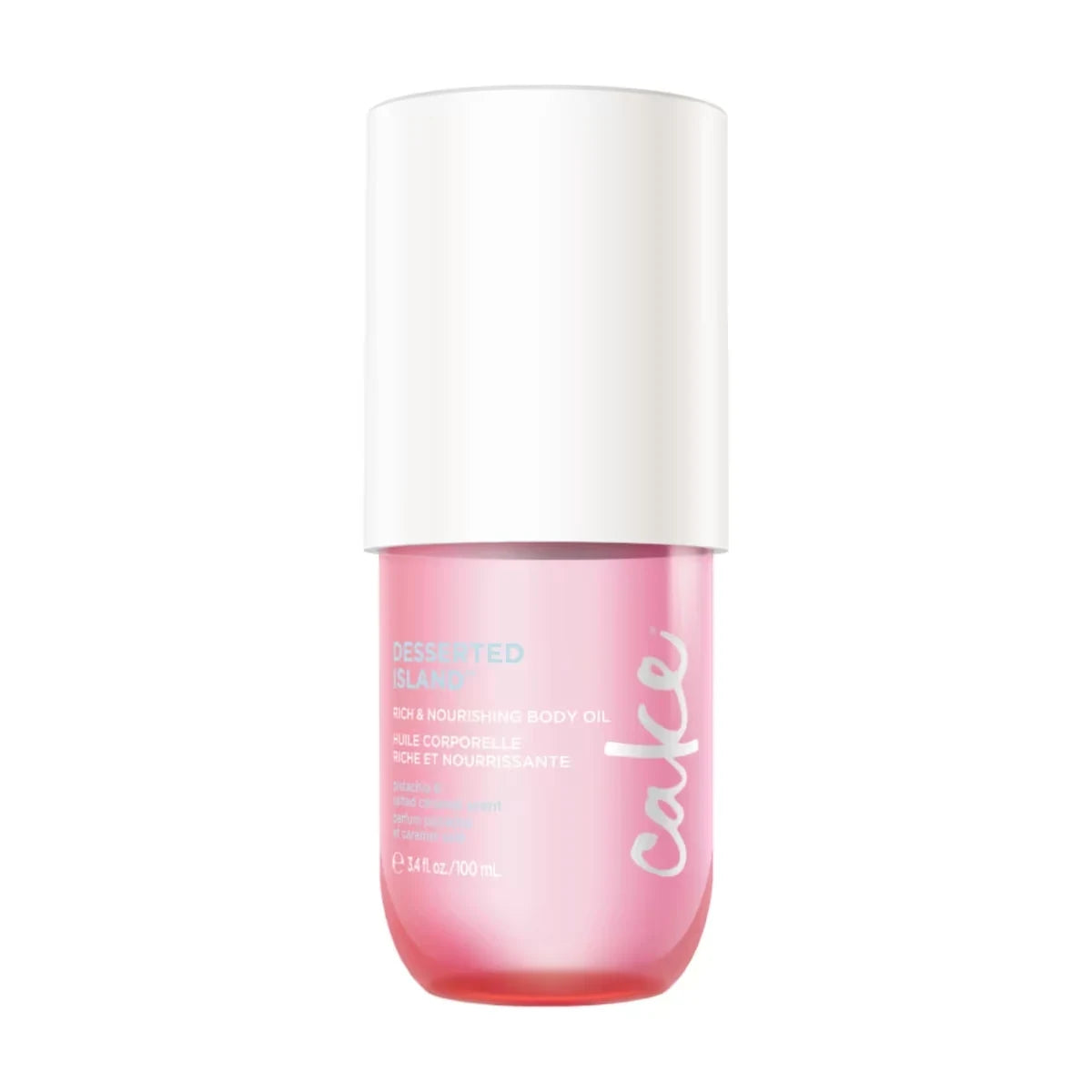 Cake Beauty Body Oil, Desserted Island - Rich & Nourishing Body Oil - Sunny & Sweet Scent - 100 mL product package