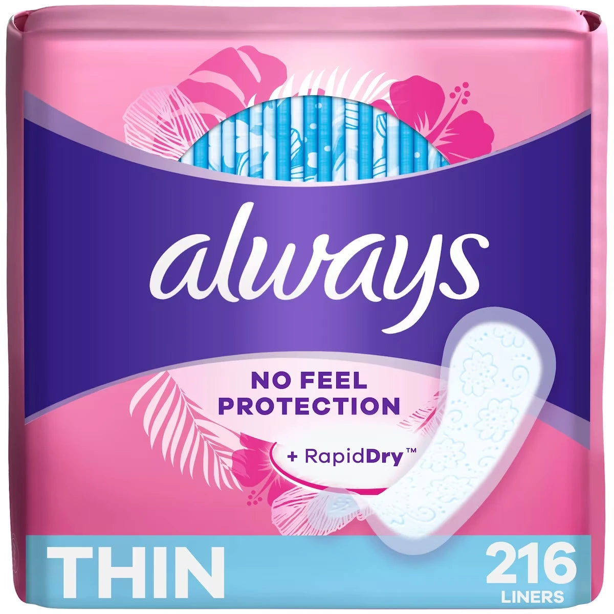 Always Thin No Feel Protection Daily Liners, Regular Absorbency, Unscented product image