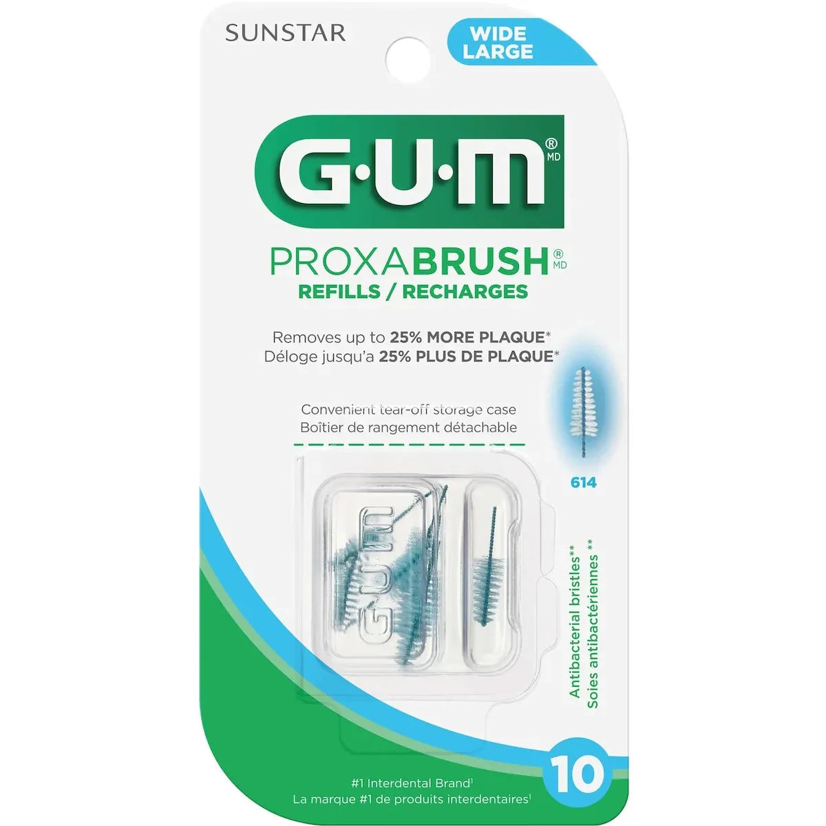 Gum Proxabrush Interdental Refills, Wide - 10Ct 10 count front package