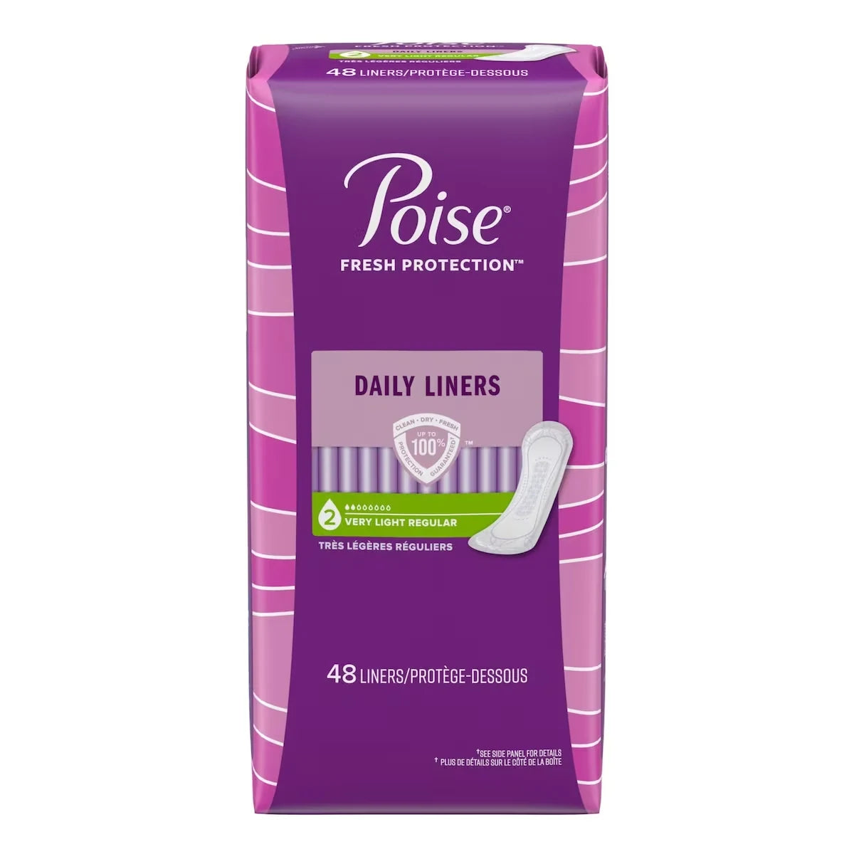 Poise Daily Incontinence Panty Liners, Very Light Absorbency, Regular product detail