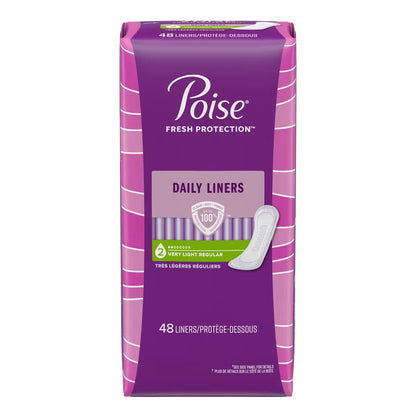 Poise Daily Incontinence Panty Liners, Very Light Absorbency, Regular product detail