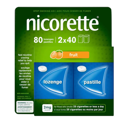 Nicorette Nicotine Lozenges, 2 mg, Fresh Fruit front package