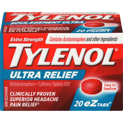 Tylenol Ultra Migraine Pain Relief Acetaminophen front package