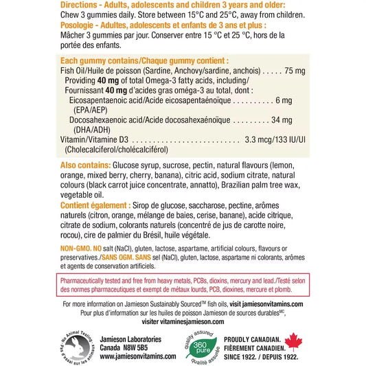 Jamieson Family Friendly Omega-3 Gummies product detail
