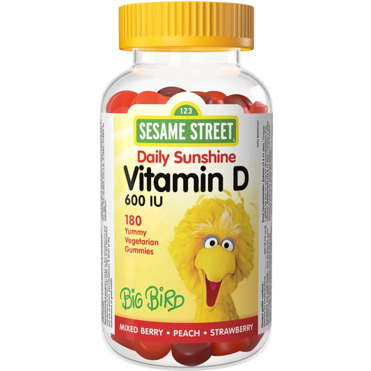 Sesame Street Vitamin D3 600 IU Mixed Berry • Peach • Strawberry front package