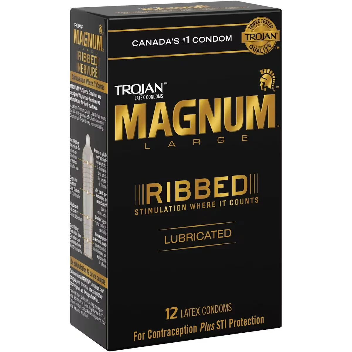 Trojan Magnum Ribbed Large Size Lubricated Condoms product detail