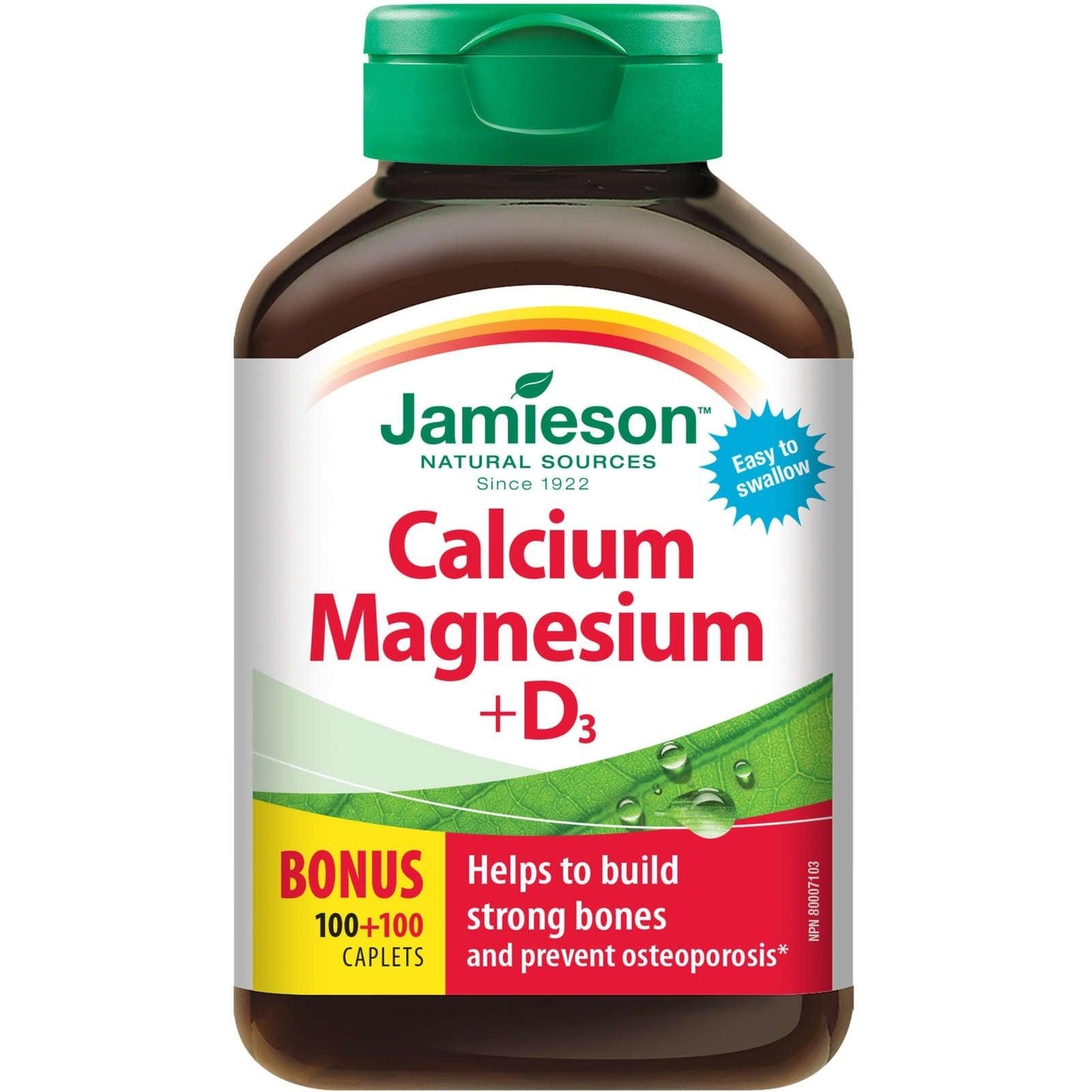 Jamieson Calcium Magnésium &amp; Vitamine D3 200 caplets