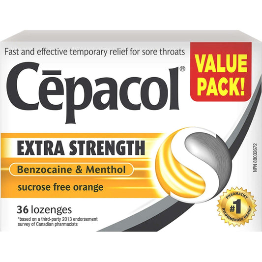 Cepacol orange extra fort 36 pastilles - sans saccharose