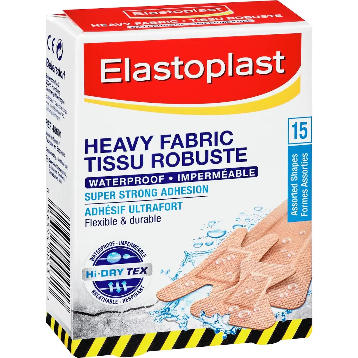 Elastoplast Heavy Fabric Waterproof Adhesive Bandages, 15 Assorted Shapes product detail