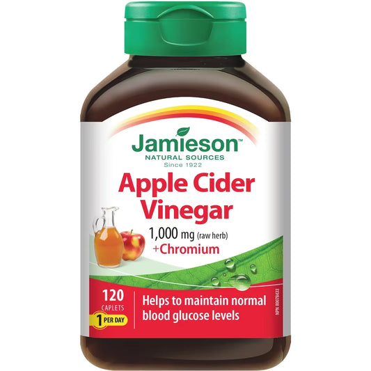 Jamieson Apple Cider Vinegar 1,000 mg + Chromium front package