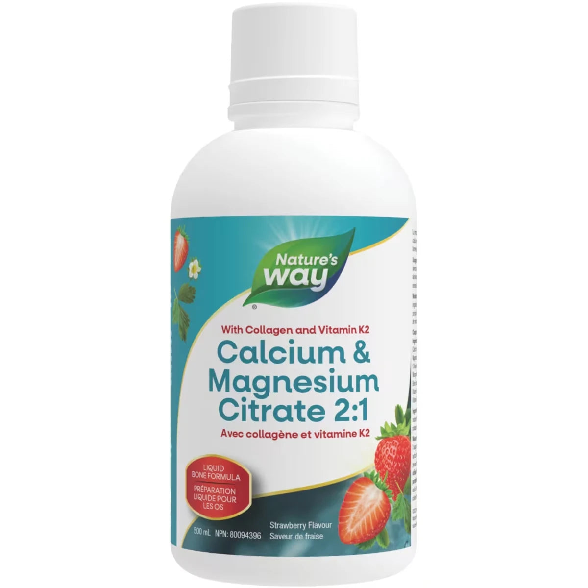 Nature's Way Calcium & Magnesium Citrate 2:1 with Vitamin K2 & Collagen, Strawberry alternate view