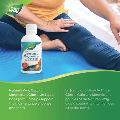 Nature's Way Calcium & Magnesium Citrate 2:1 with Vitamin K2 & Collagen, Strawberry product detail