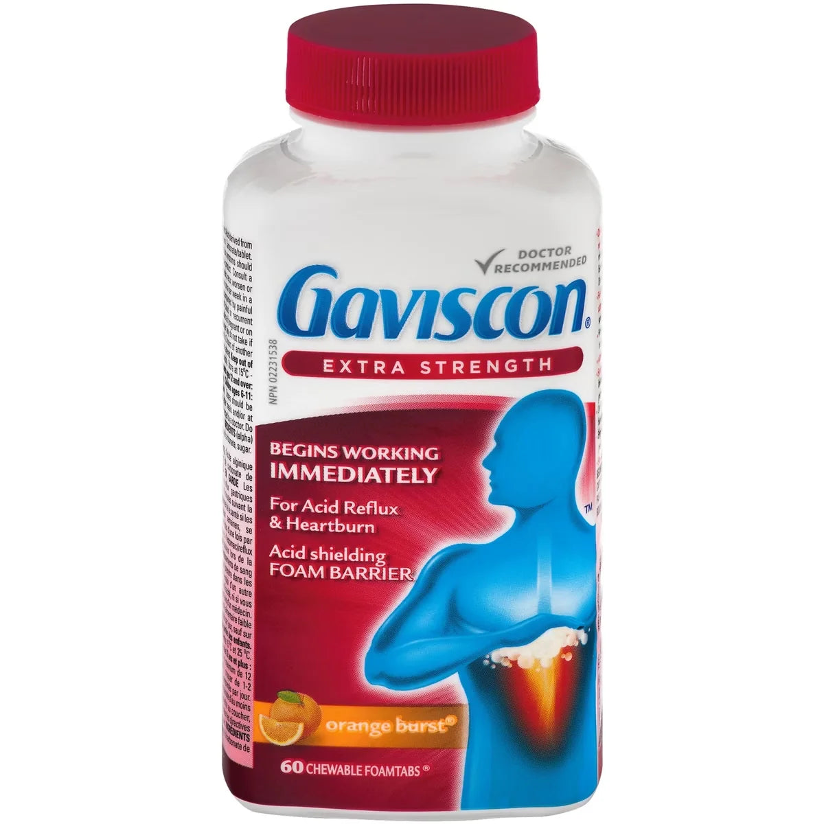 Gaviscon Extra Strength Chewable Foamtabs Orange Burst front package