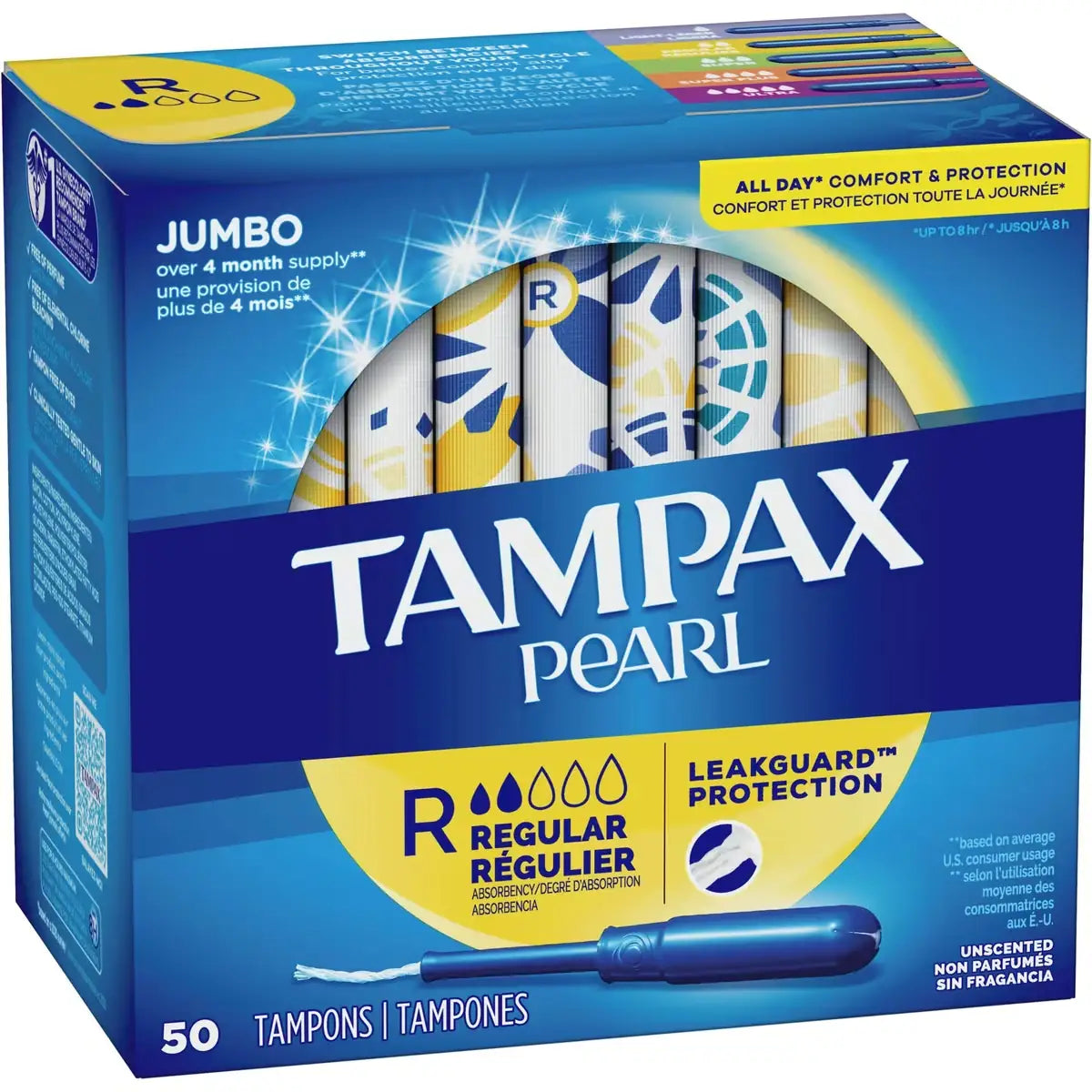 Tampax Pearl Tampons Regular Absorbency, 50 Count product detail