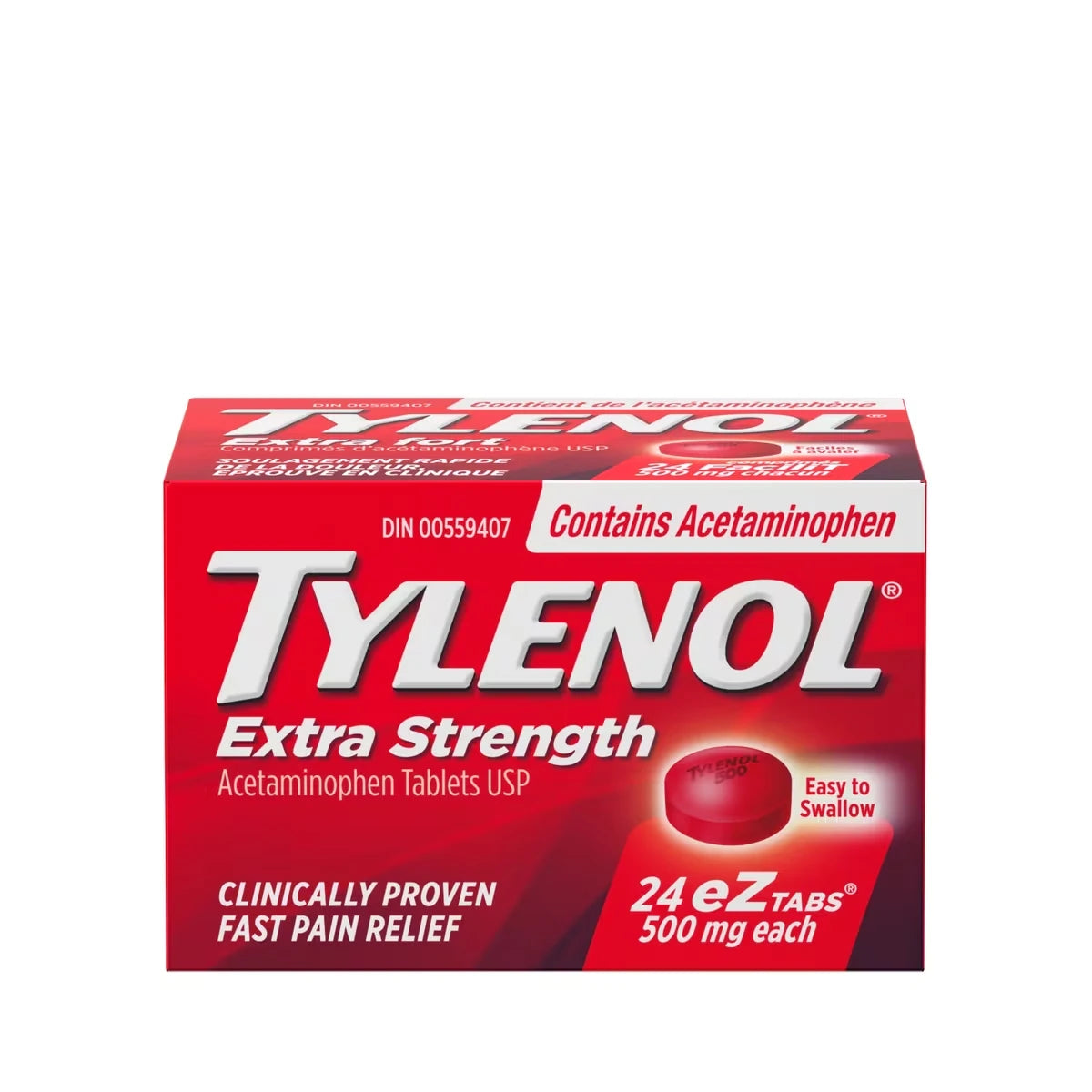 Tylenol Extra Strength Pain Relief Acetaminophen 500 mg EZTabs product image