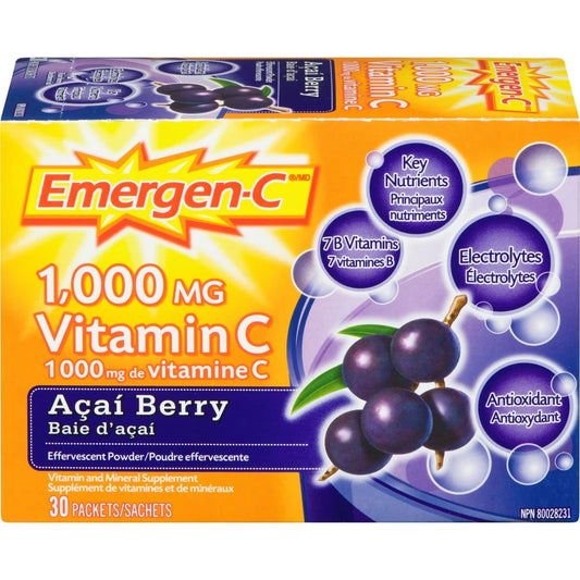 Emergen-C Vitamin C & Mineral Supplement Fizzy Drink Mix, Acai Berry, 30 Packets product detail