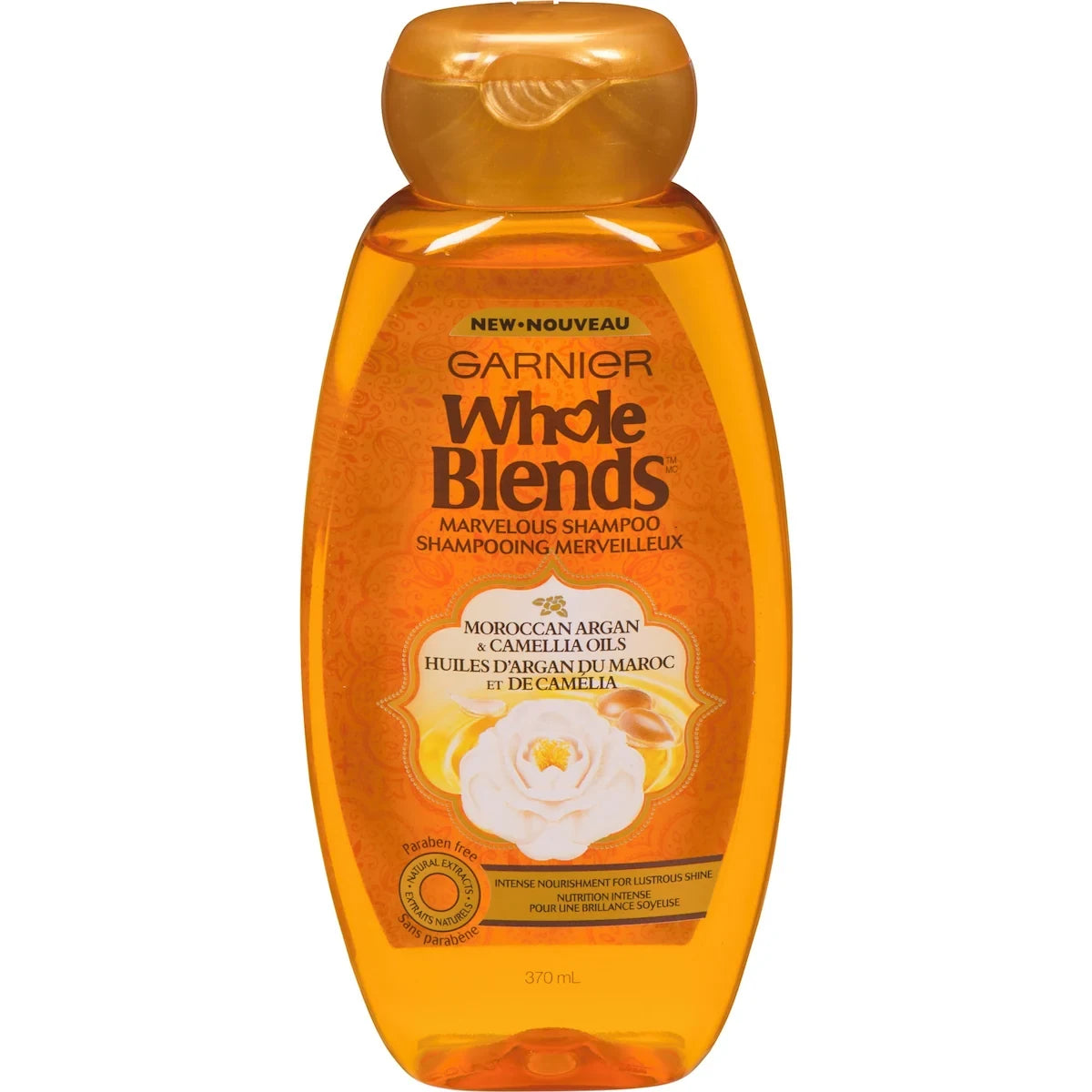 Garnier Whole Blends Moroccan Argan & Camellia Oils Marvelous Shampoo front package