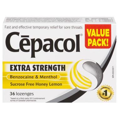 Cepacol extra fort Miel Citron 36 pastilles - sans saccharose