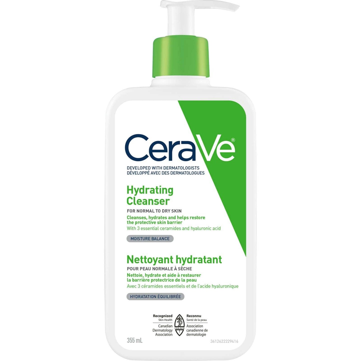 CeraVe Nettoyant hydratant pour peaux normales à grasses 355 ml