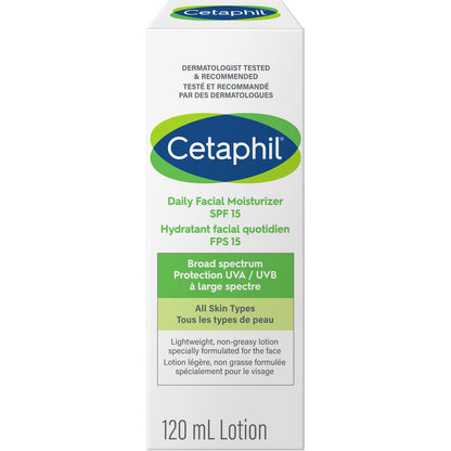 Cetaphil Daily Facial Moisturizer Lotion with SPF 15 for All Skin Types 120ml