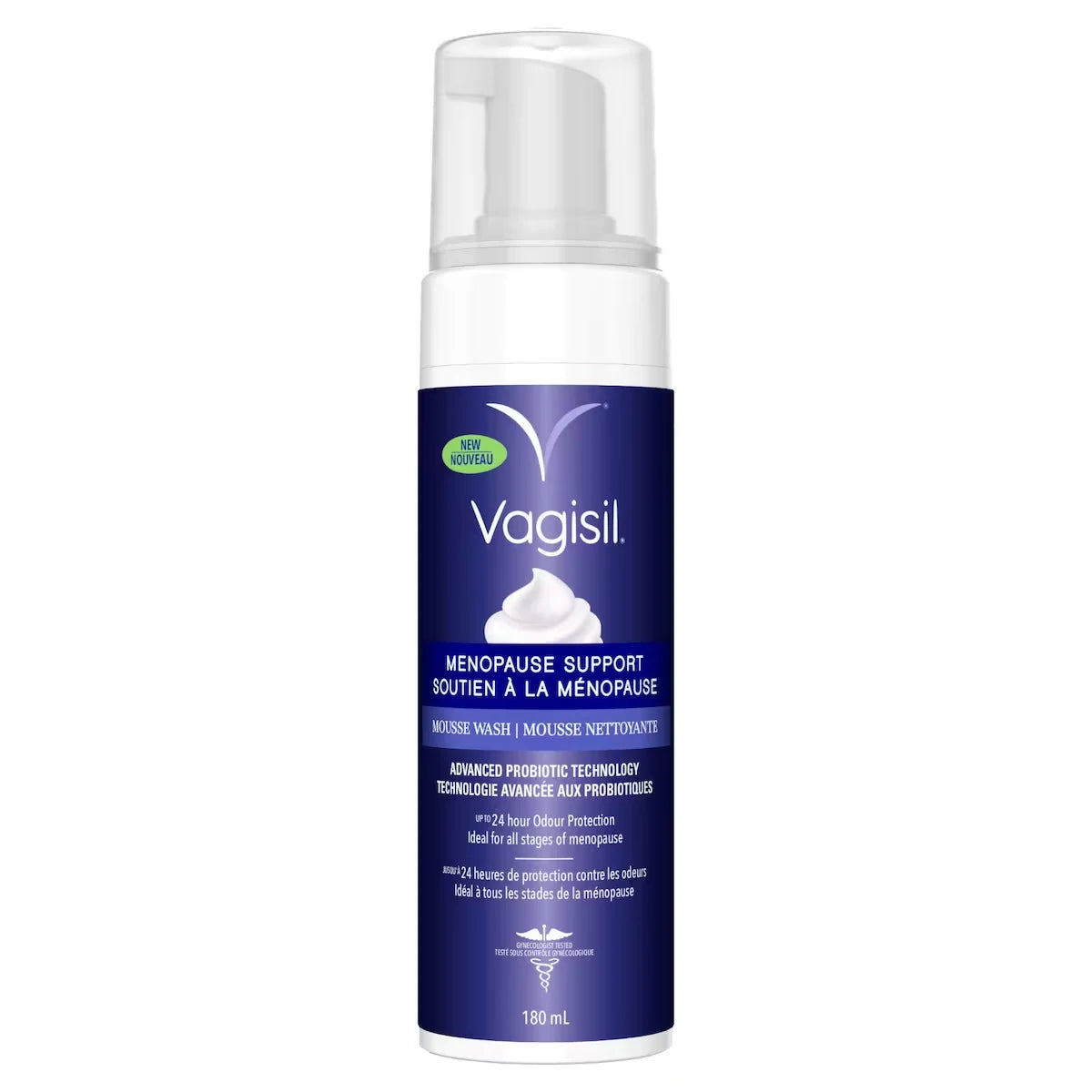 Vagisil Menopause Support Mousse Wash front package