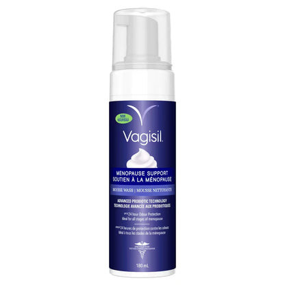 Vagisil Menopause Support Mousse Wash front package