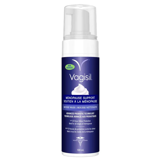 Vagisil Menopause Support Mousse Wash front package