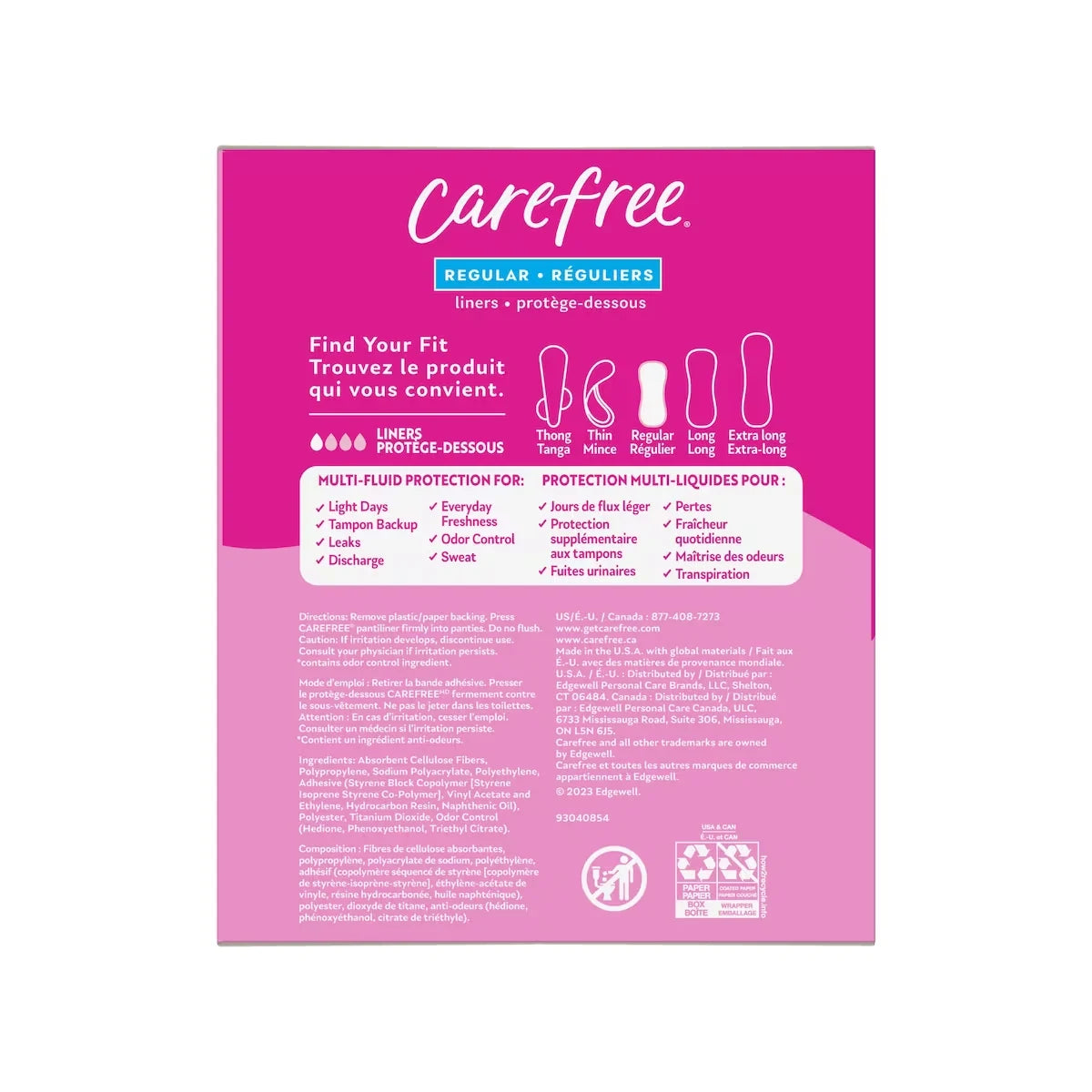 Carefree Acti-Fresh Body Shape Panty Liners Regular product detail