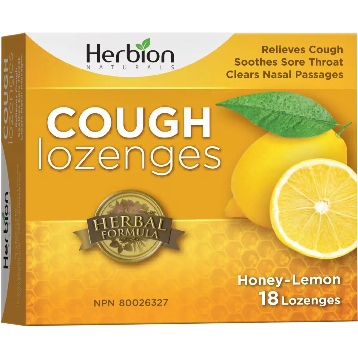 Herbion Cough Lozenge Honey Lemon front package