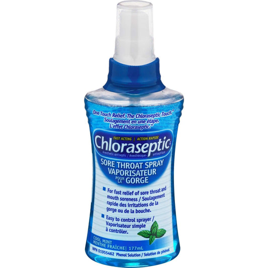 Spray chloraseptique mal de gorge 177 ml Menthe Fraîche