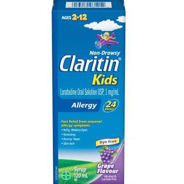 Claritin for Kids Liquide Anti-Allergie Saveur Raisin 120 ml