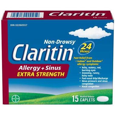 Claritin Extra Fort Allergie + Sinus 15 caplets