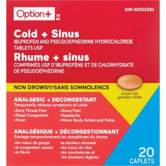 Option+ Cold + Sinus non-drowsy 20 caplets