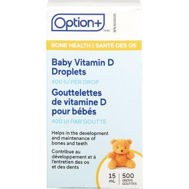 Option+ Gouttelettes de vitamine D pour bébé