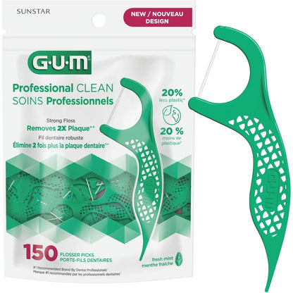 Gum Professional Clean Flossers Picks 150 Unit front package