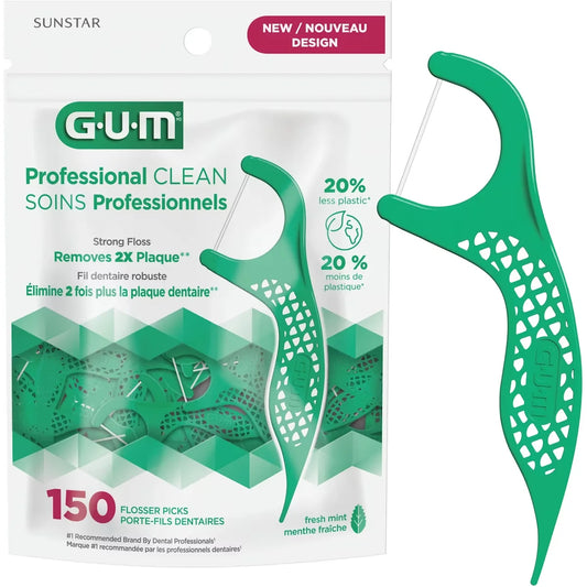 Gum Professional Clean Flossers Picks 150 Unit front package