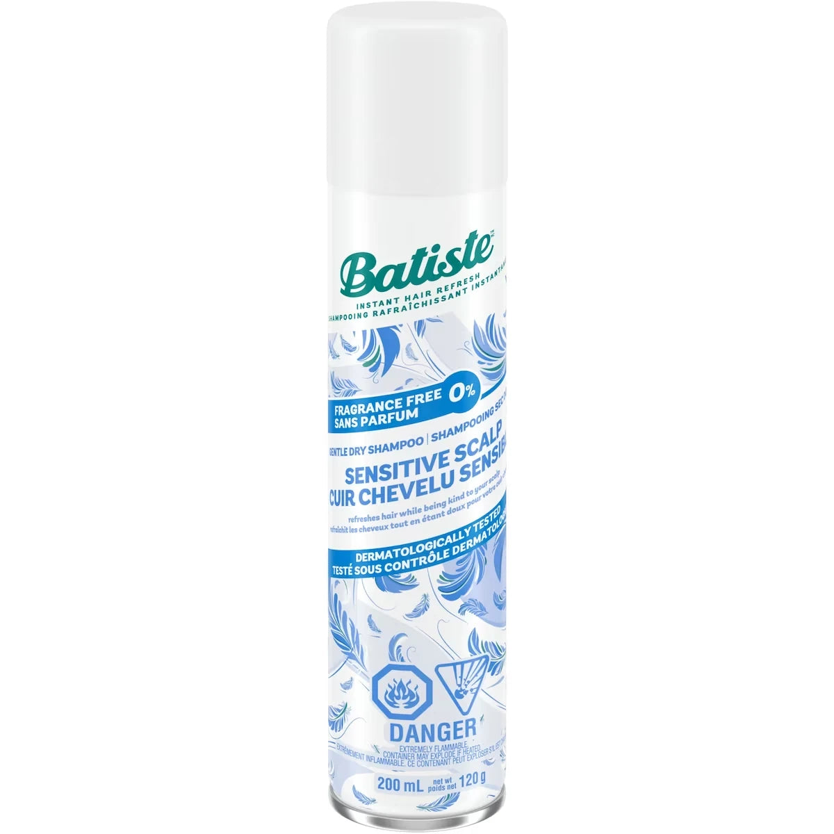 Batiste Dry Shampoo Sensitive Scalp Fragrance Free front package
