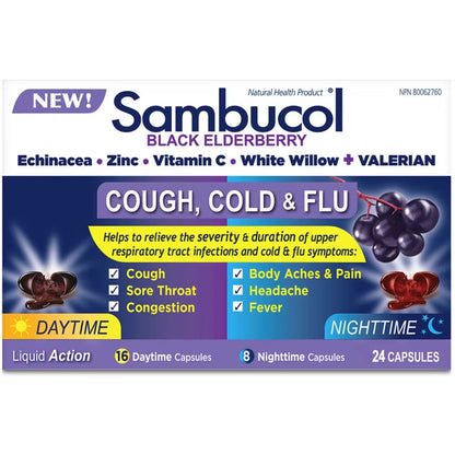 Sambucol Day & Night - Cough, Cold & Flu front package